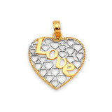 Heart Ladies Pendant in 14K Two-Tone Gold