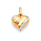 Heart Ladies Pendant in 14K Tri-Color Gold