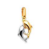 Dolphin Ladies Pendant in 14K Two-Tone Gold