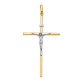 Crucifix Pendant in 14K Two-Tone Gold