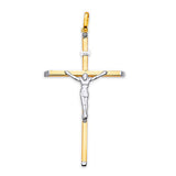 Crucifix Pendant in 14K Two-Tone Gold