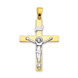 Crucifix Pendant in 14K Two-Tone Gold