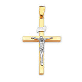 Crucifix Pendant in 14K Two-Tone Gold