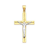 Crucifix Pendant in 14K Two-Tone Gold