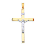 Crucifix Pendant in 14K Two-Tone Gold
