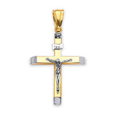 Crucifix Pendant in 14K Two-Tone Gold