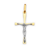 Crucifix Pendant in 14K Two-Tone Gold