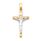 Crucifix Pendant in 14K Two-Tone Gold