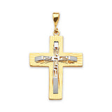 Cross Pendant in 14K Two-Tone Gold