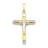 Crucifix Pendant in 14K Two-Tone Gold