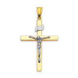 Crucifix Pendant in 14K Two-Tone Gold