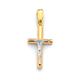 Crucifix Pendant in 14K Two-Tone Gold