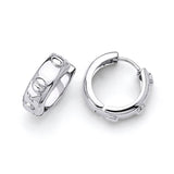 Huggie Earrings in 14K White Gold