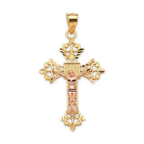 Crucifix Pendant in 14K Two-Tone Gold