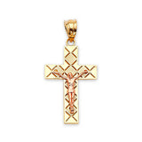 Crucifix Pendant in 14K Two-Tone Gold