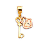 Key Ladies Pendant in 14K Two-Tone Gold