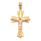 Crucifix Pendant in 14K Two-Tone Gold