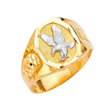 Eagle Mens Ring in 14K Two-Tone Gold