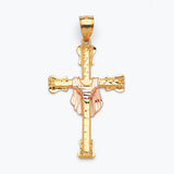 Cross Pendant in 14K Two-Tone Gold