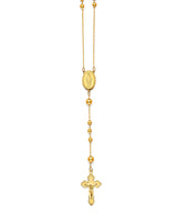 24'' Crucifix Five-Decade Rosary Necklace in 14K Gold