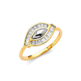 White CZ Ladies Ring in 14K Gold