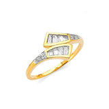 White CZ Ladies Ring in 14K Gold