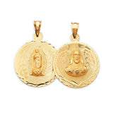 Guadalupe Double-Sided Pendant in 14K Gold