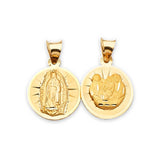 Guadalupe Double-Sided Pendant in 14K Gold