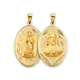 Guadalupe Double-Sided Pendant in 14K Gold