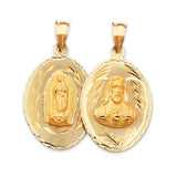 Guadalupe Double-Sided Pendant in 14K Gold