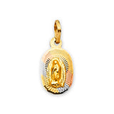Guadalupe Ladies Pendant in 14K Tri-Color Gold