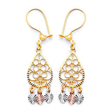 Chandelier Earrings in 14K Tri-Color Gold