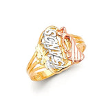 Ladies Ring in 14K Tri-Color Gold