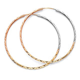 Hoop Earrings in 14K Tri-Color Gold
