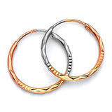 Hoop Earrings in 14K Tri-Color Gold