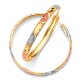 Heart Hoop Earrings in 14K Tri-Color Gold