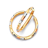Hoop Earrings in 14K Tri-Color Gold