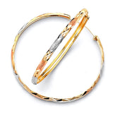 Hoop Earrings in 14K Tri-Color Gold