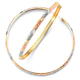 Hoop Earrings in 14K Tri-Color Gold