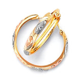 Hoop Earrings in 14K Tri-Color Gold