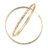 Hoop Earrings in 14K Tri-Color Gold
