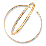 Hoop Earrings in 14K Tri-Color Gold