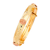 Adjustable 5"-6" Guadalupe Girls Bangle in 14K Two-Tone Gold