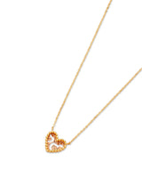 Adjustable 16.5"-18" Heart Charm Necklace in 14K Two-Tone Gold