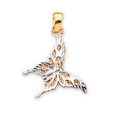Butterfly Ladies Pendant in 14K Two-Tone Gold