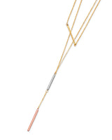 Adjustable 16.5"-18" Charm Necklace in 14K Tri-Color Gold