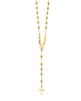 26'' Cross Five-Decade Rosary Necklace in 14K Gold