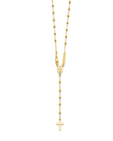 26'' Cross Five-Decade Rosary Necklace in 14K Gold
