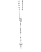 26'' Crucifix Five-Decade Rosary Necklace in 14K White Gold