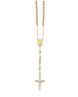 26'' Crucifix Five-Decade Rosary Necklace in 14K Two-Tone Gold